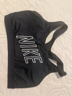 Nike Black and White Dri-FIT Racerback Sports Bra